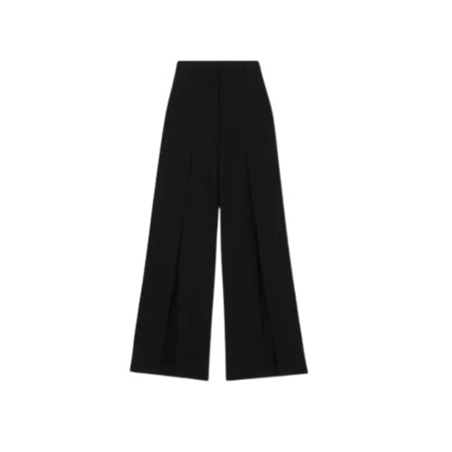 Burberry Ladies Black Asian Version Grain Wool Wide-Leg Pants by BURBERRY