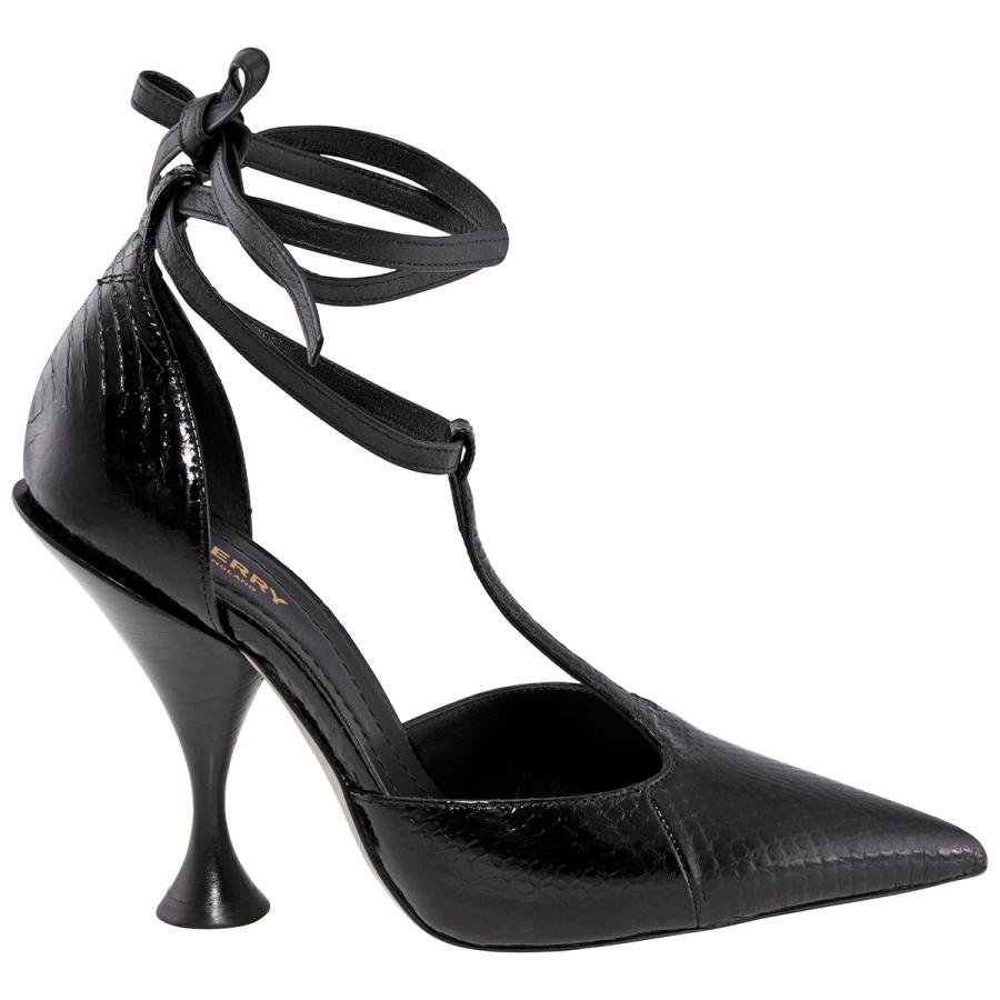 Burberry Ladies Black Welton T Strap Ankle Tie Pumps by BURBERRY
