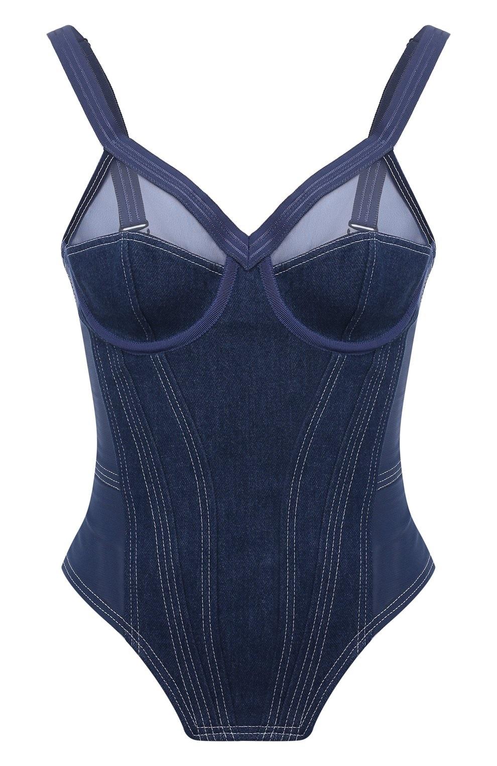 Burberry Ladies Dark Canvas Blue Denim Corset Top by BURBERRY