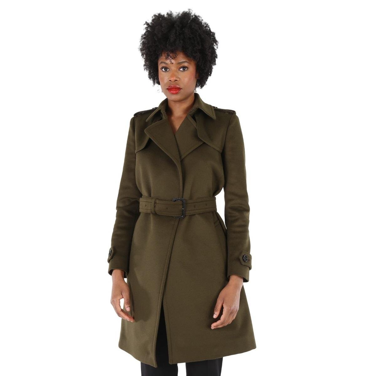 Burberry Ladies Dark Olive Tempsford Single-Breasted Trench Coat by BURBERRY