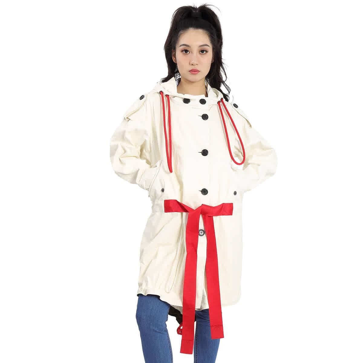 Burberry Ladies Natural White Lakehall Leather Anorak by BURBERRY