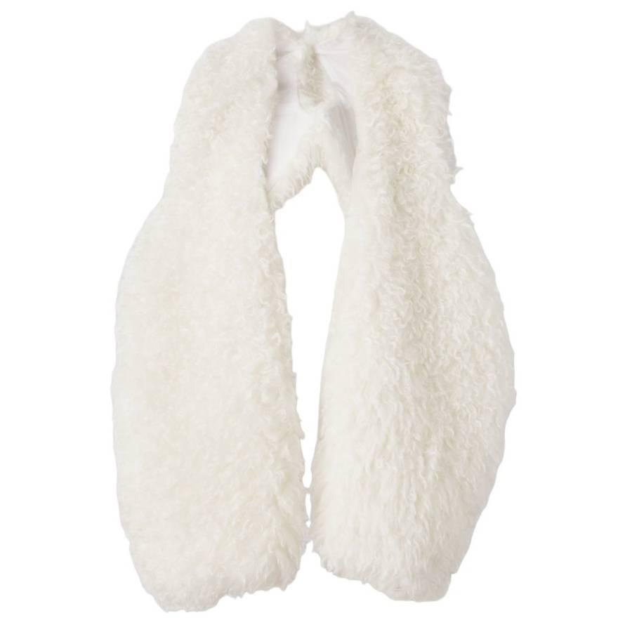 Burberry Ladies White Mohair-Blend Faux Shearling Cape by BURBERRY