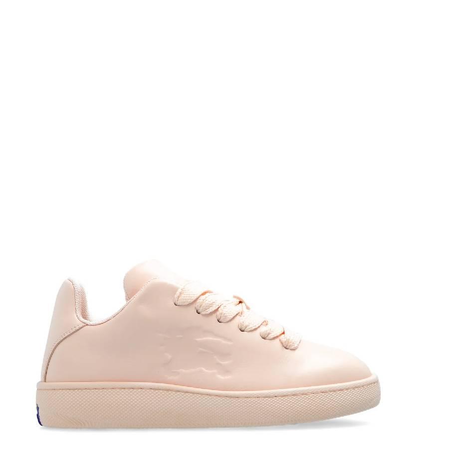 Burberry Leather Box Sneakers With Equestrian Knight Motif by BURBERRY