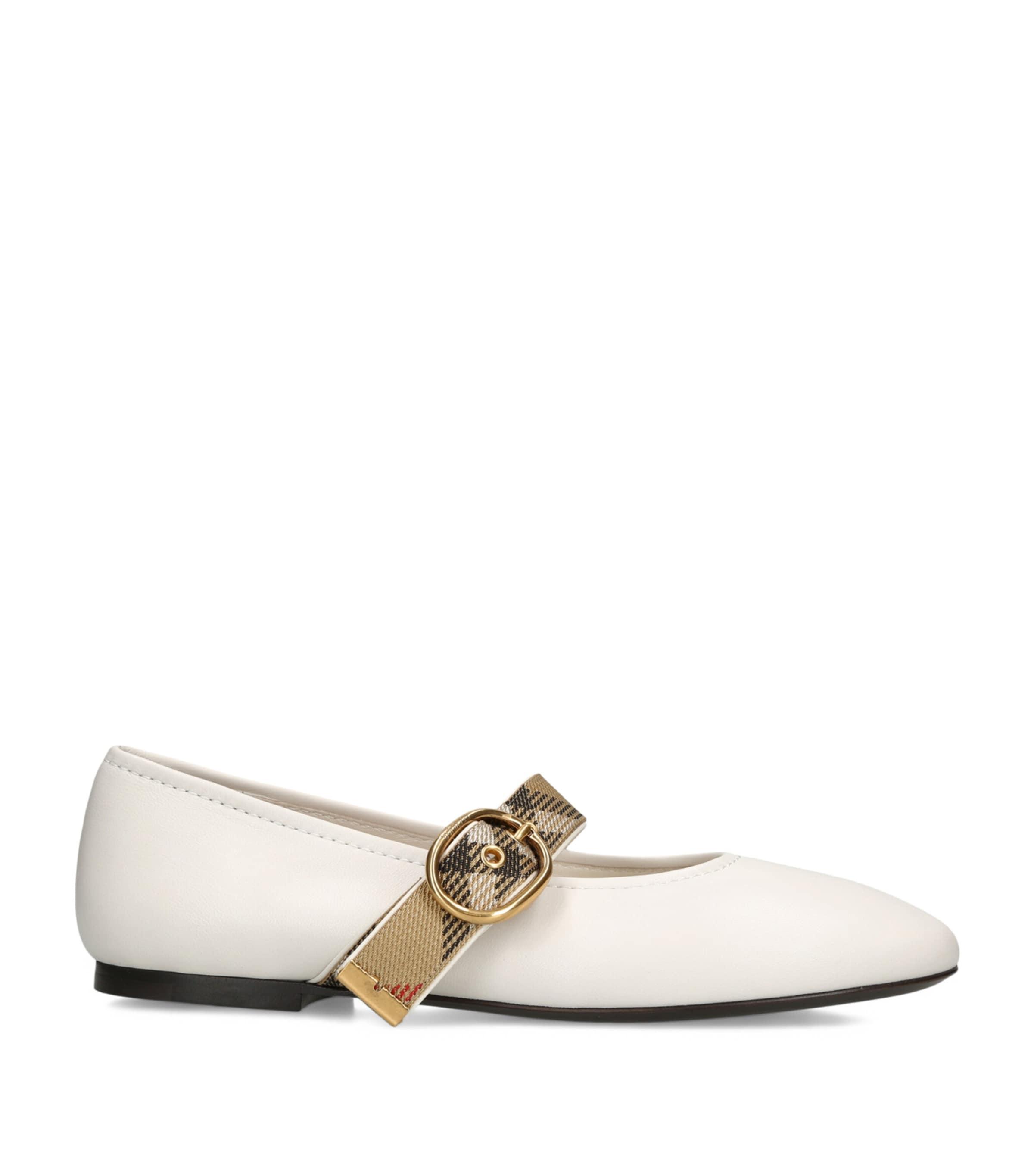 Burberry Leather Robin Ballet Flats by BURBERRY