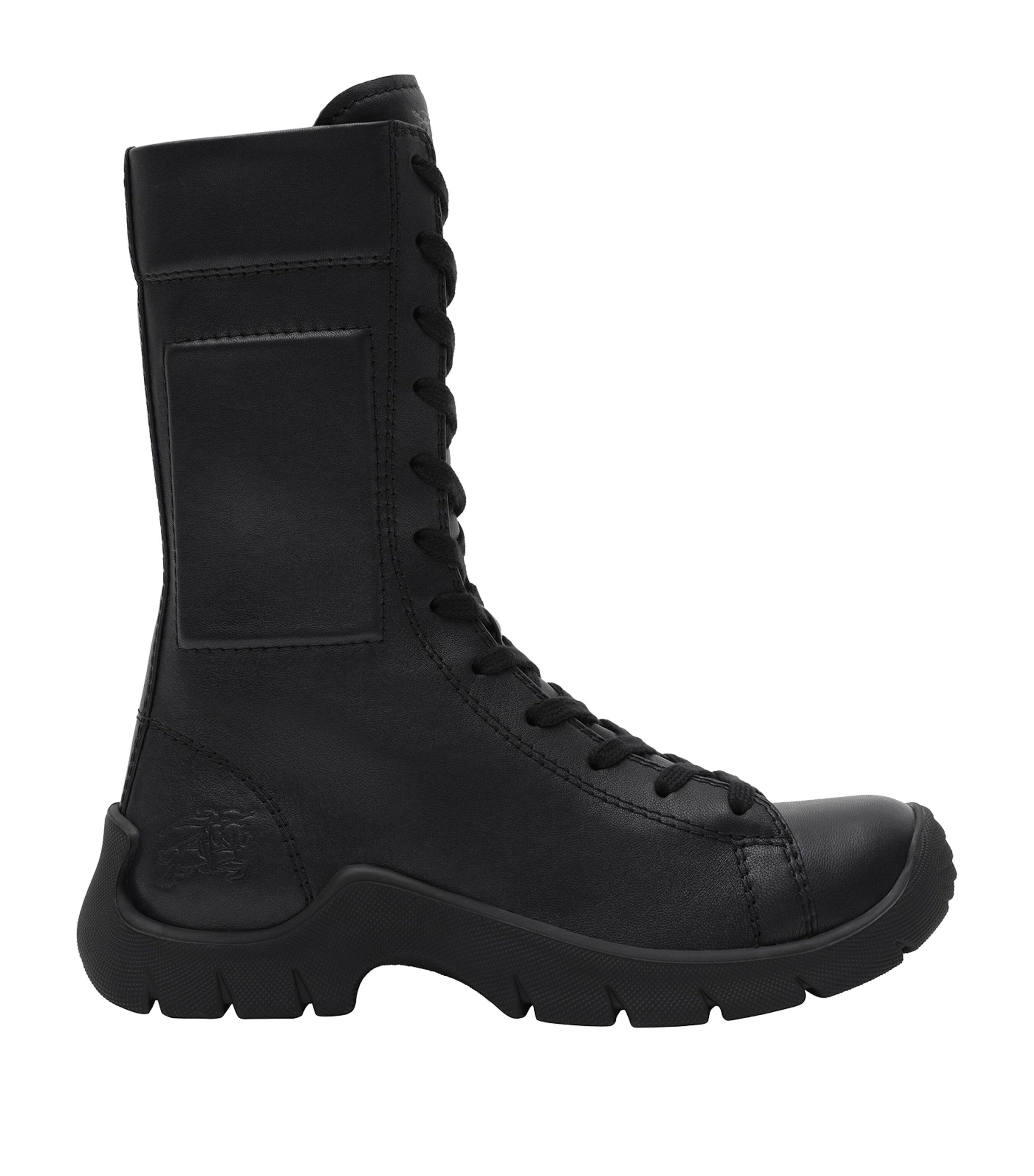 Burberry Leather Tone Lace-Up Boots by BURBERRY