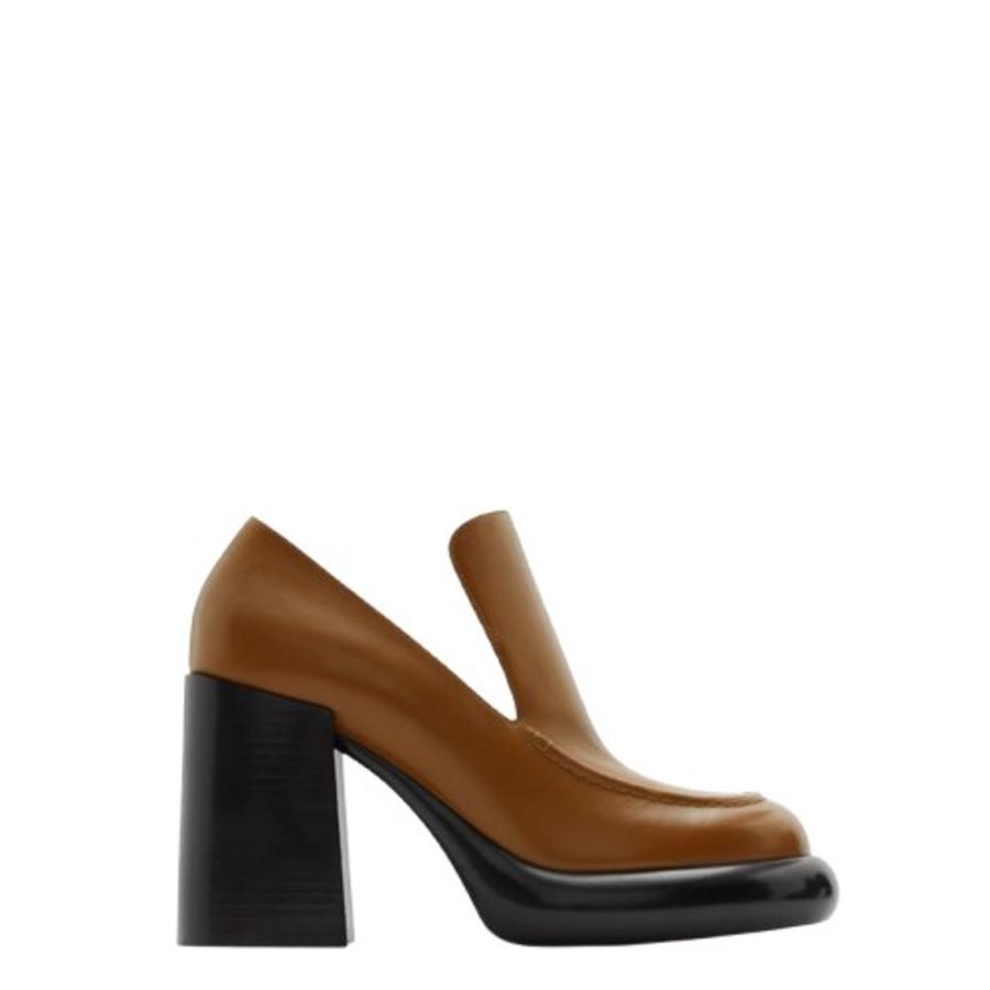 Burberry Leather Wedge 120mm Heel Loafers by BURBERRY