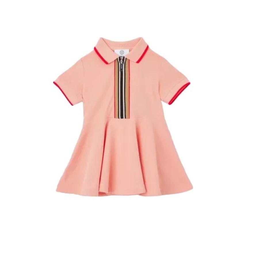 Burberry Light Clay Pink Kellyanne Pique Icon Stripe Dress by BURBERRY