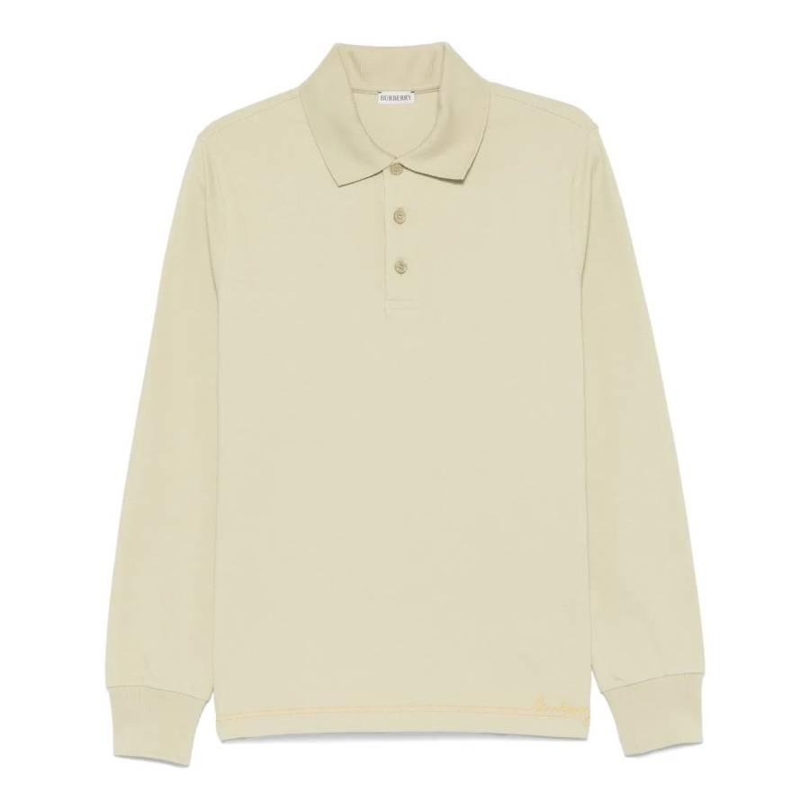 Burberry Logo Embroidered Long Sleeve Polo Shirt by BURBERRY