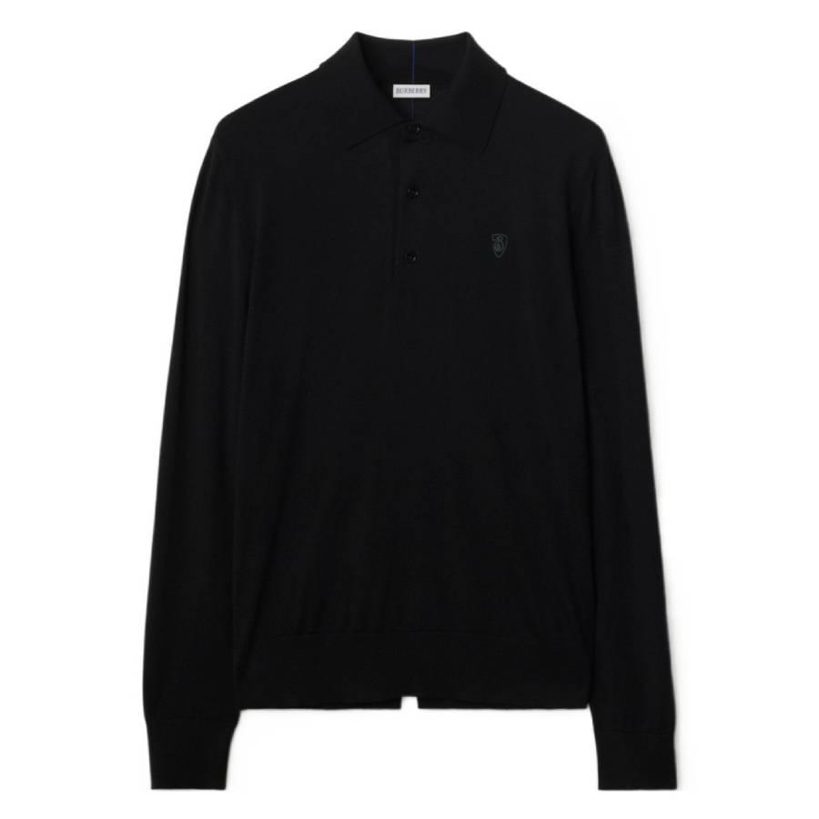 Burberry Logo Embroidered Long-Sleeved Polo Shirt by BURBERRY