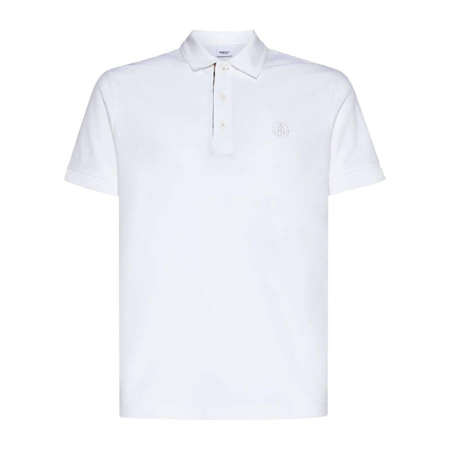 Burberry Logo Embroidered Short Sleeve Cotton Polo Shirt by BURBERRY