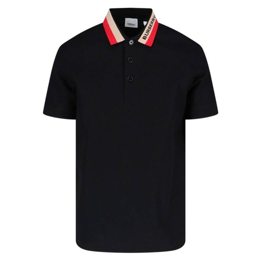 Burberry Logo Intarsia-Knit Short Sleeved Polo Shirt by BURBERRY
