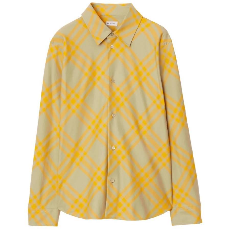 Burberry Long Sleeve Check Pattern Flannel Shirt by BURBERRY Burberry Long Sleeve Check Pattern Flannel Shirt by BURBERRY