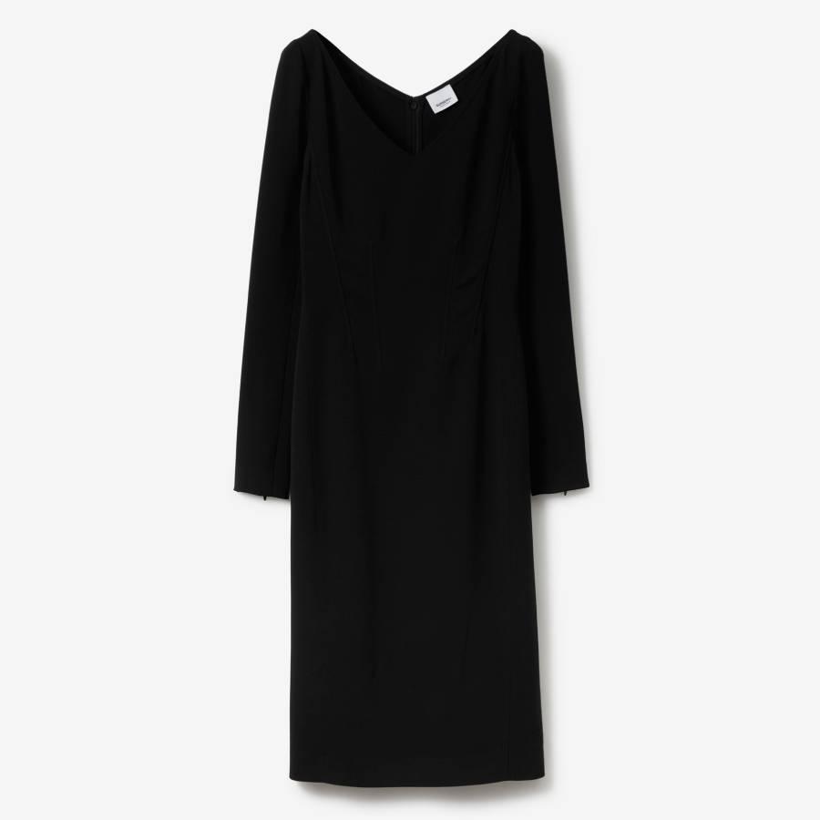 Burberry Long-Sleeve Stretch Viscose Cady Dress by BURBERRY
