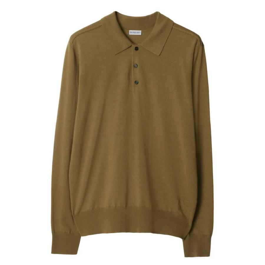 Burberry Long-Sleeved Wool Polo Shirt by BURBERRY