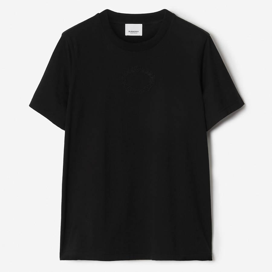 Burberry Margot Crest Embroidered Cotton T-Shirt by BURBERRY