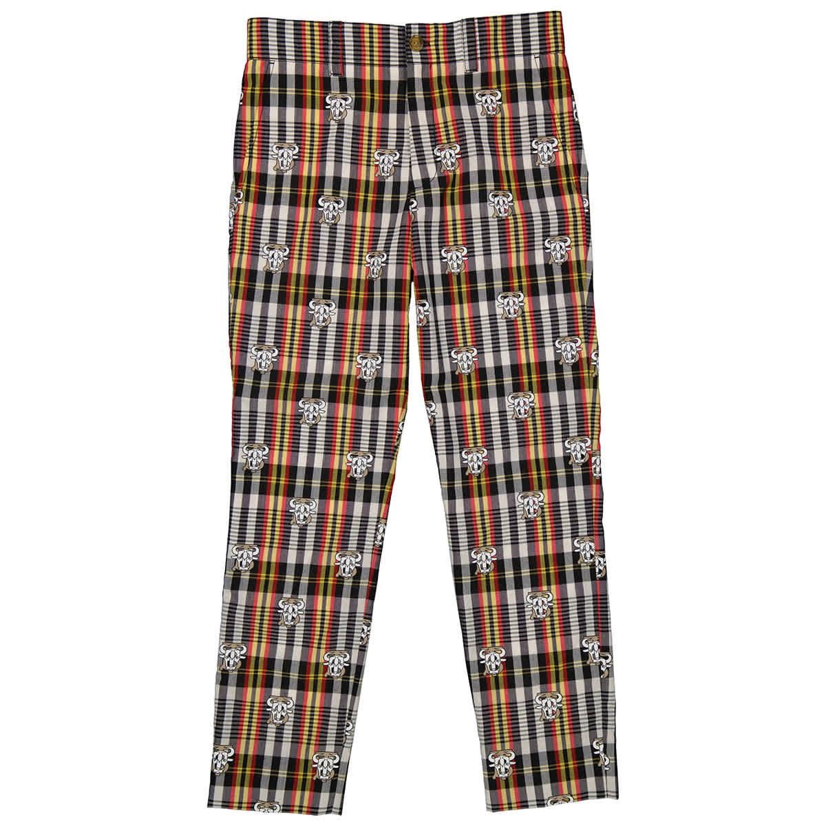 Burberry Marigold Yellow Check Logo Pattern Trousers by BURBERRY