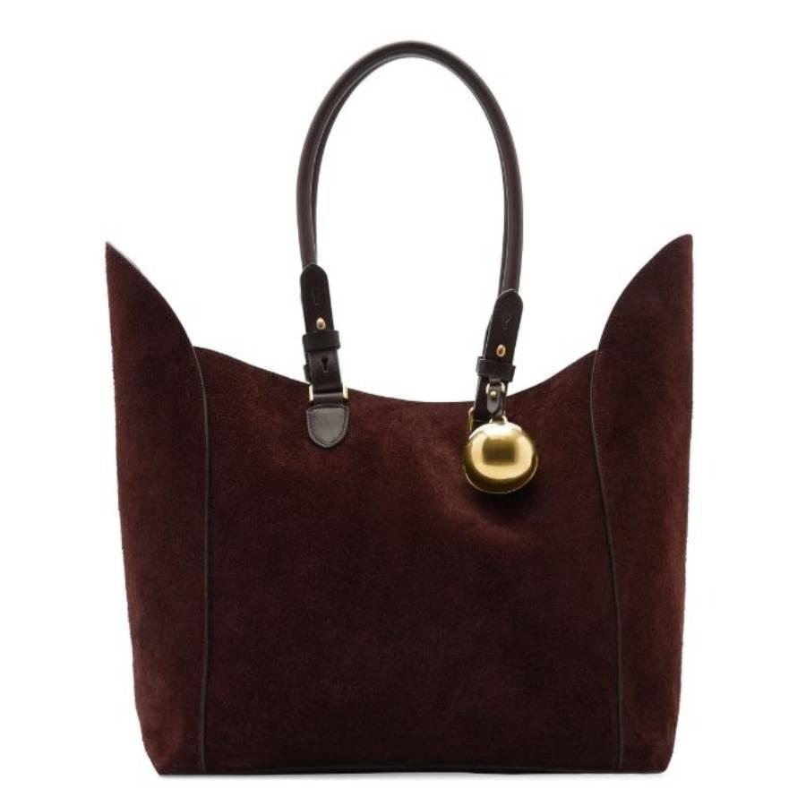 Burberry Medium Calf Suede Shield Tote Bag by BURBERRY