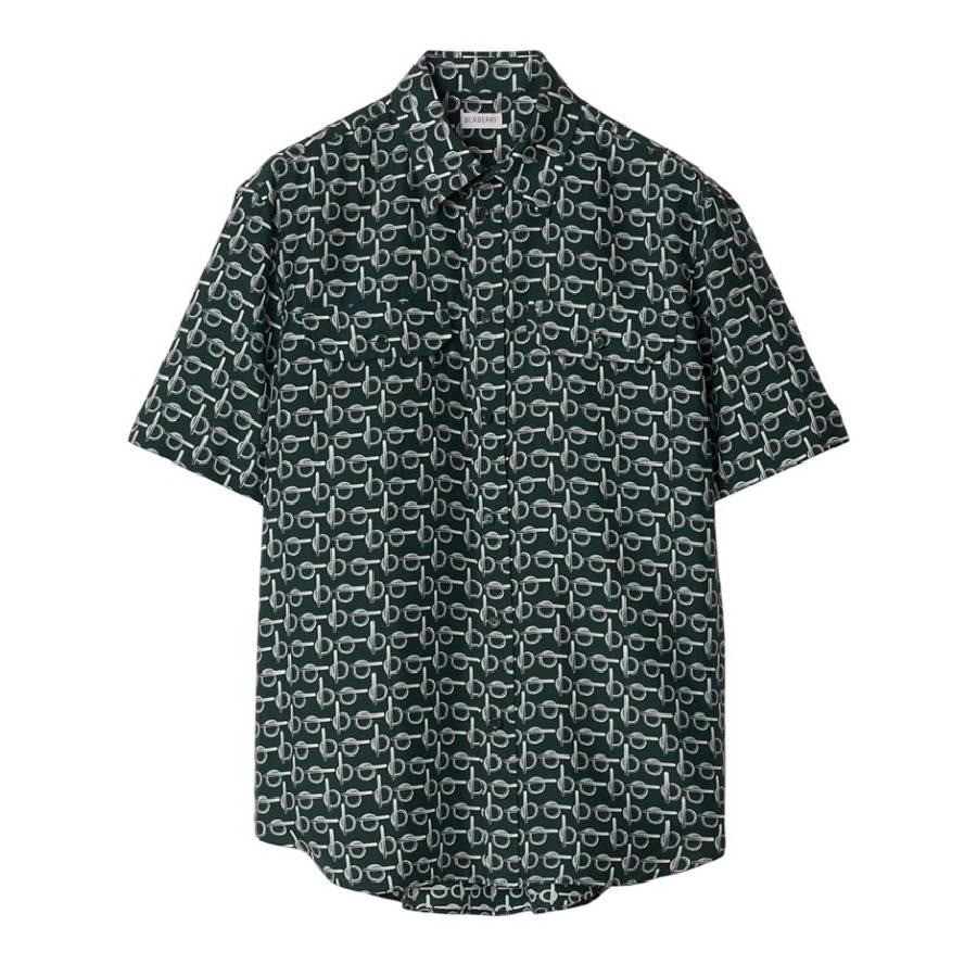 Burberry Mens B Printed Silk Shirt by BURBERRY