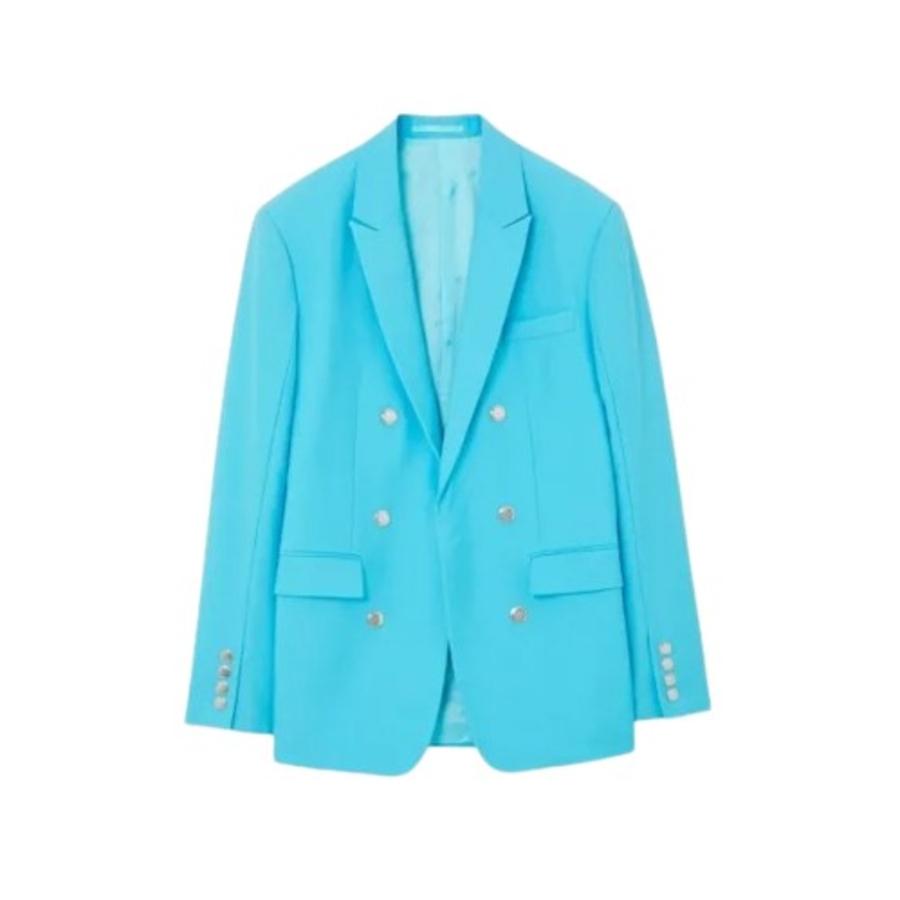 Burberry Mens Bright Opal Blue Wool Tailored Jacket by BURBERRY