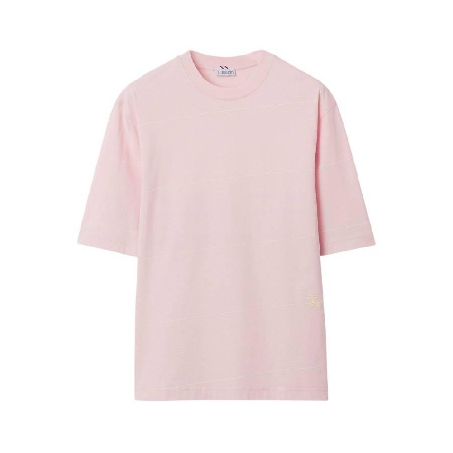 Burberry Mens Cameo EKD Logo Embroidered Striped T-Shirt by BURBERRY