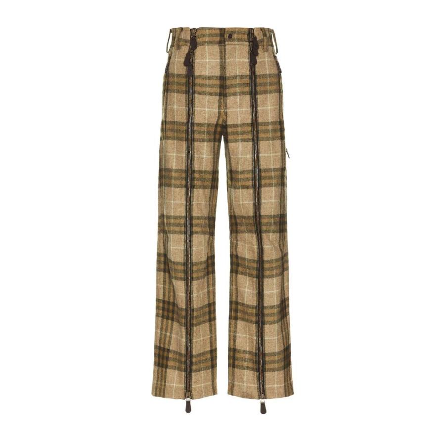 Burberry Mens Check Wool Zip Trousers by BURBERRY