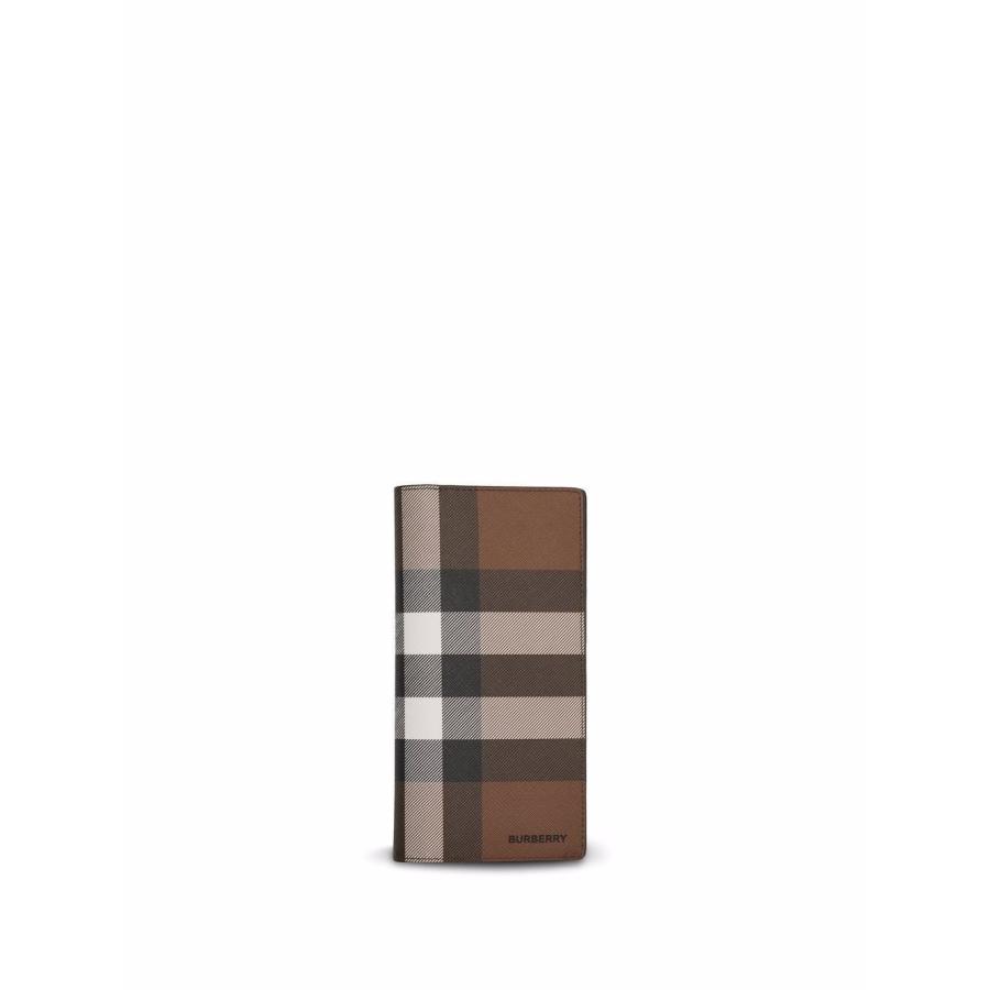 Burberry Mens Dark Birch Brown Check-Print E-Canvas Leather Wallet by BURBERRY
