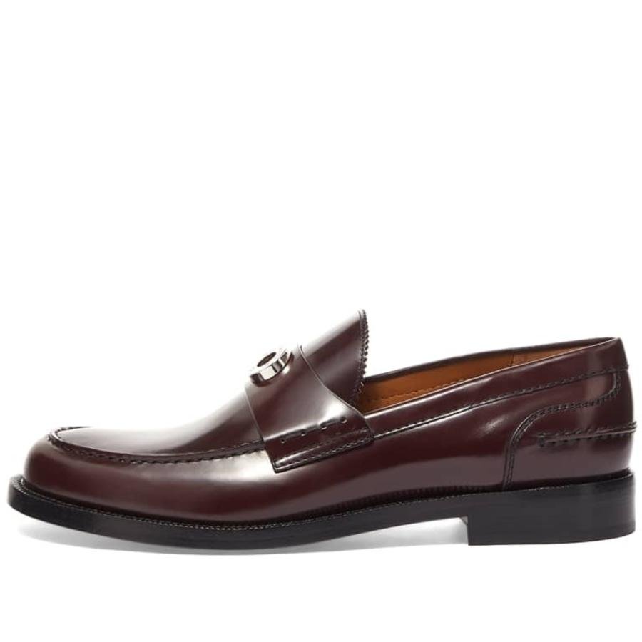 Burberry Mens Fred Leather Loafers In Burgundy by BURBERRY