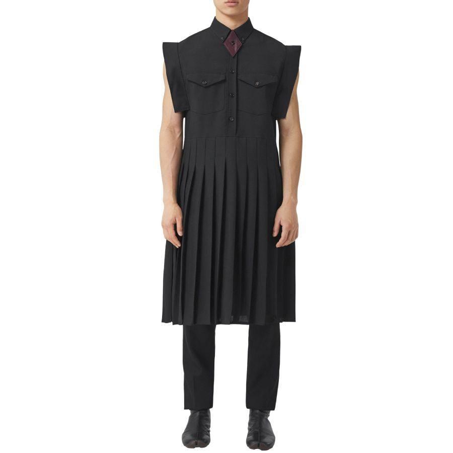 Burberry Mens Pleated Mohair & Wool Kilt Shirt Dress by BURBERRY