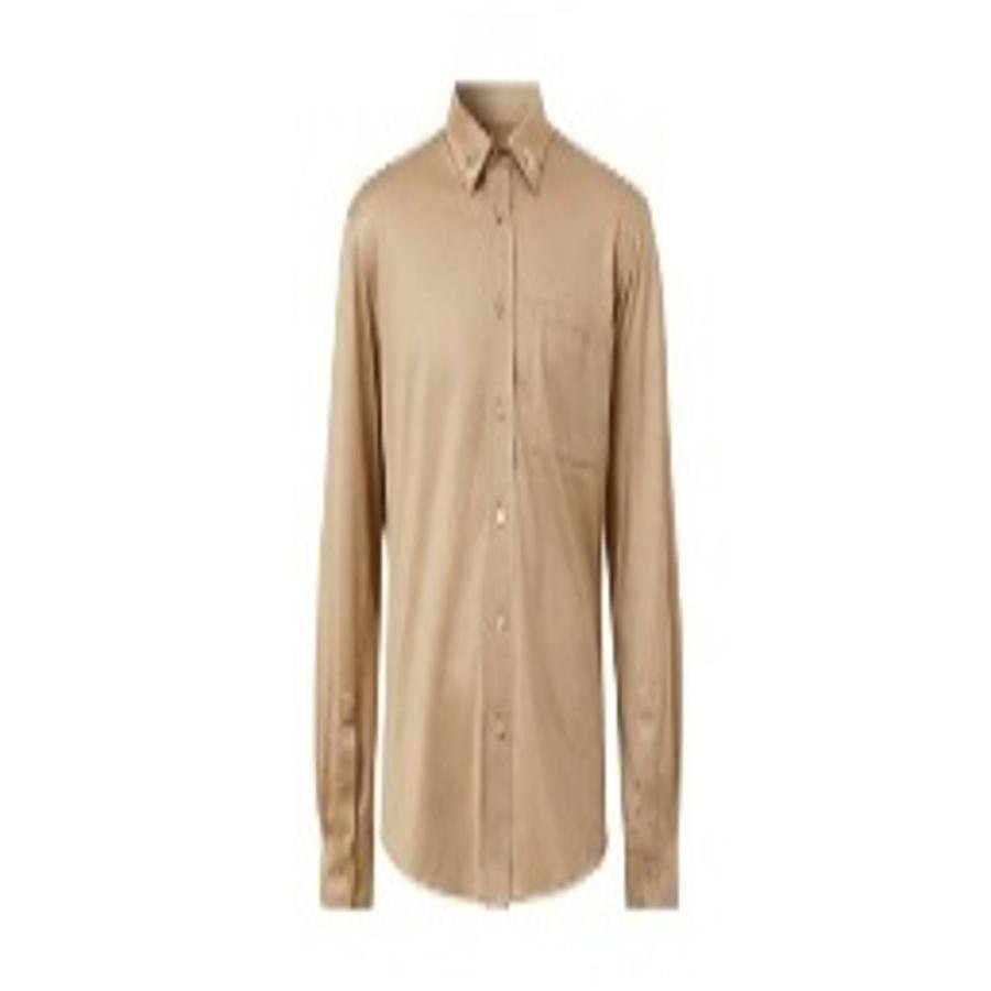 Burberry Mens Soft Fawn Mulberry Silk Tailored Shirt by BURBERRY