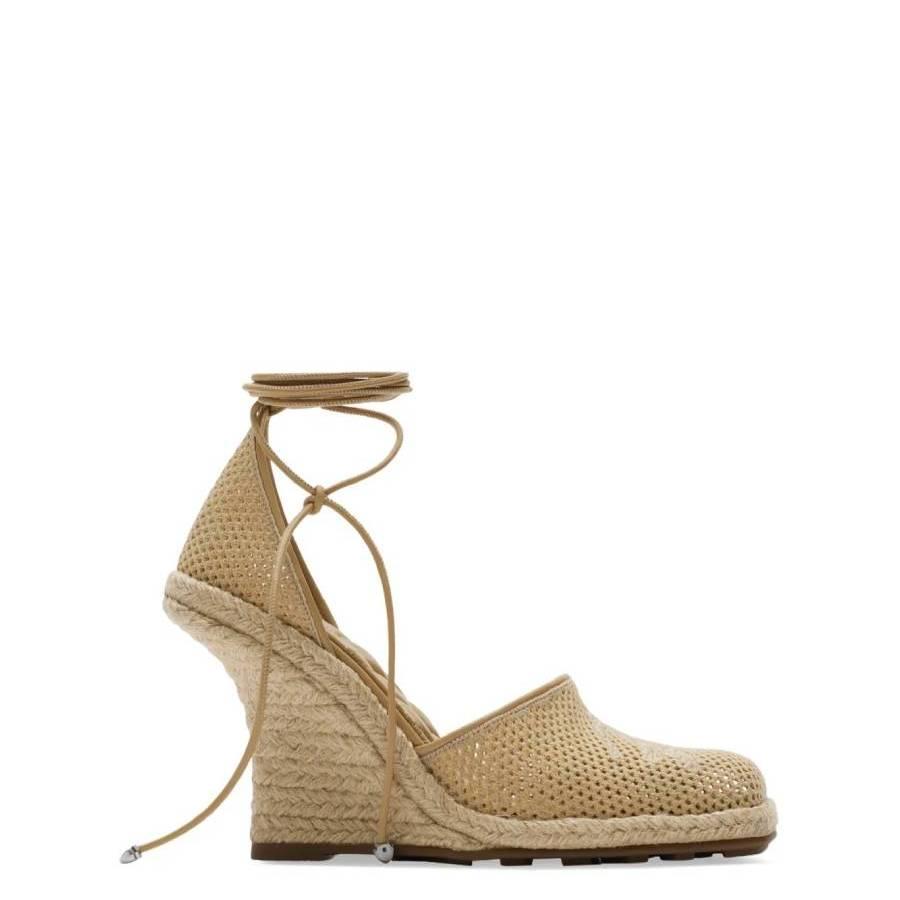 Burberry Mesh Plunge Wedge Heel Espadrilles by BURBERRY