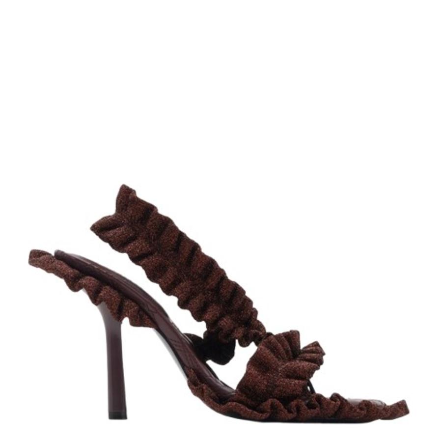 Burberry Metallic Ruff Heeled Sandals by BURBERRY