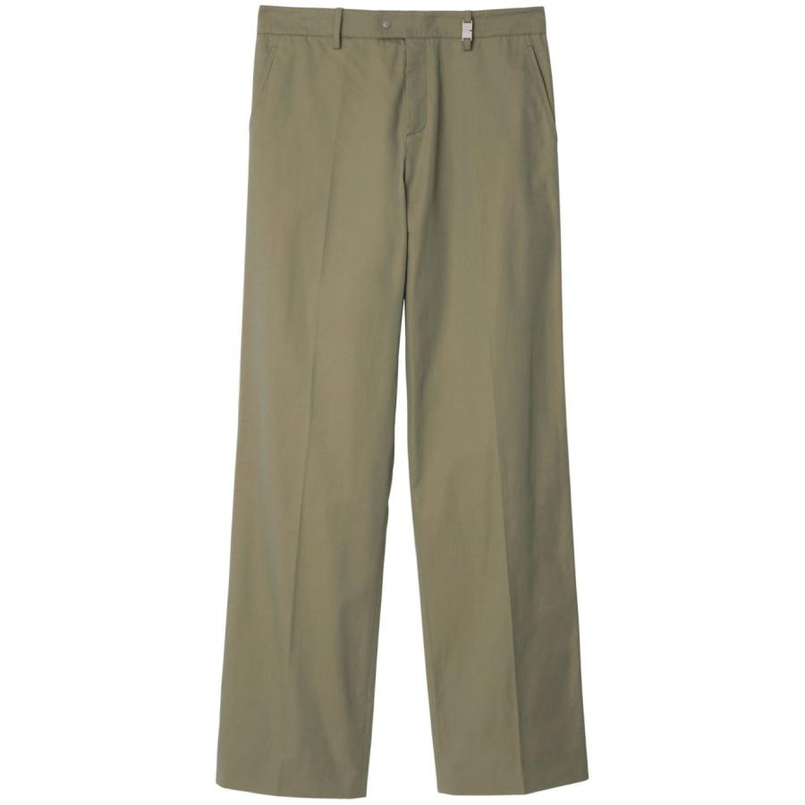 Burberry Mid Rise Straight-Leg Cotton Trousers by BURBERRY