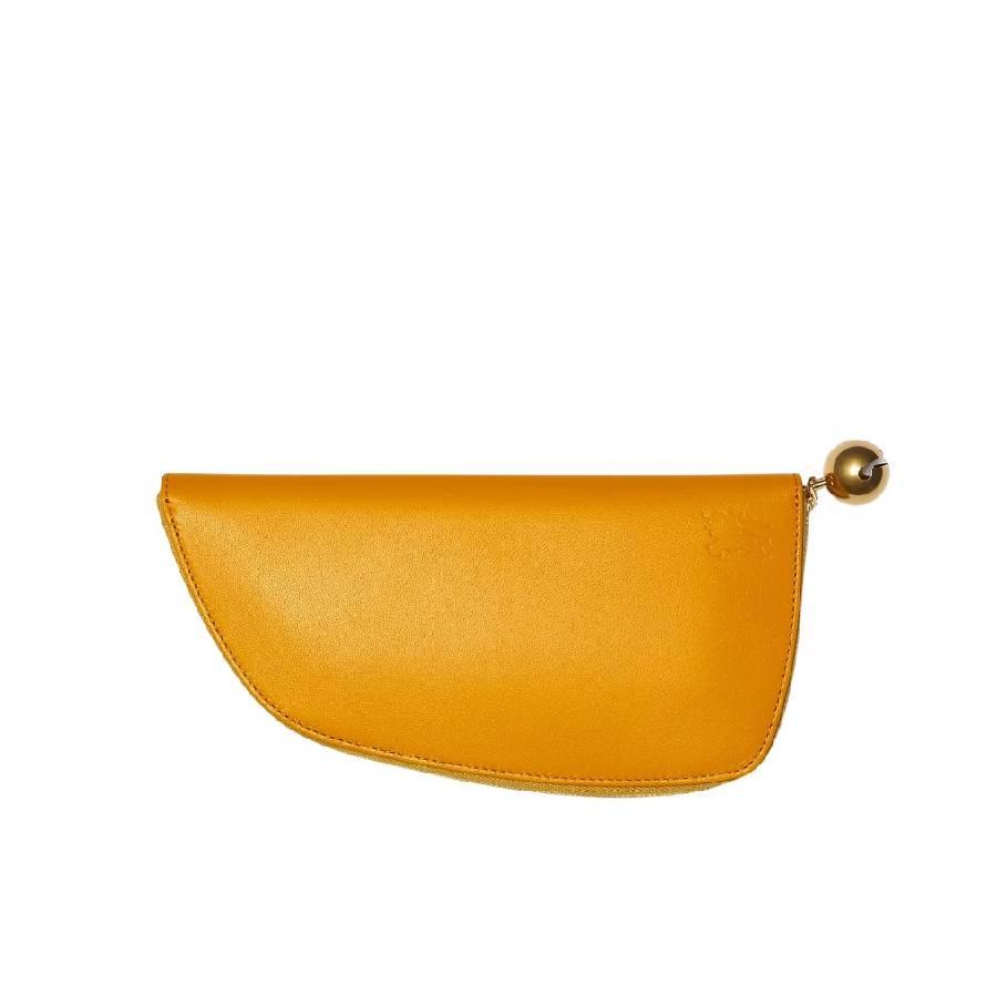 Burberry Mimosa Orange Leather Large Shield Wallet by BURBERRY