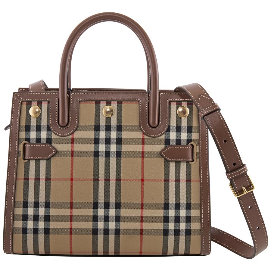 Burberry Mini Vintage Check Two-handle Title Bag- Archive Beige by BURBERRY