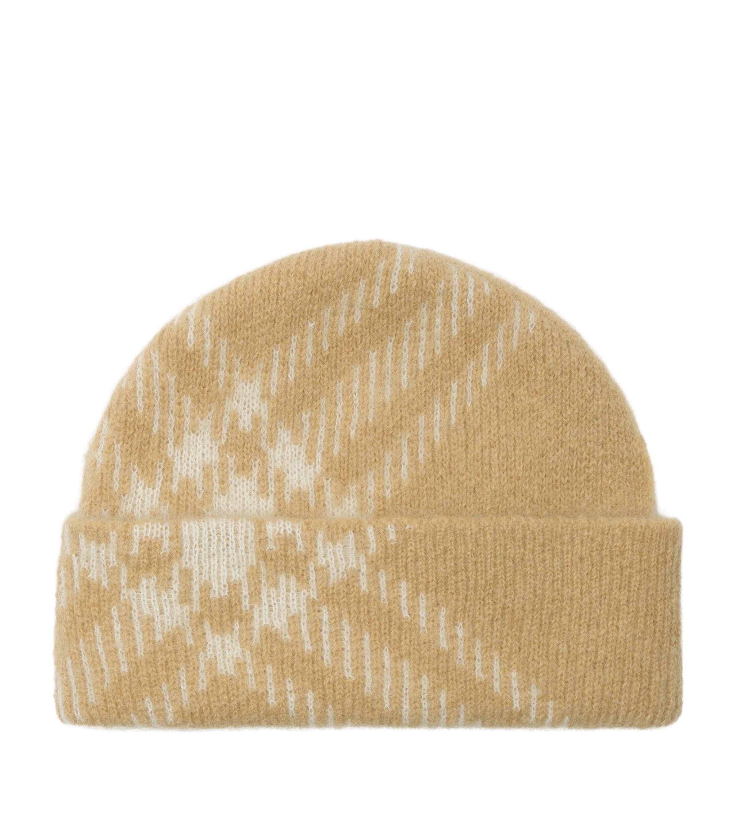 Burberry Mohair-Wool-Blend Check Beanie by BURBERRY