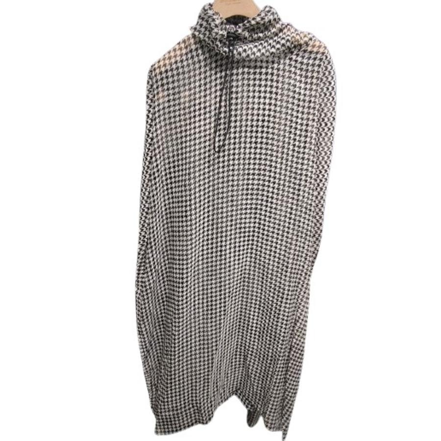 Burberry Monochrome Houndstooth Hooded Dress by BURBERRY