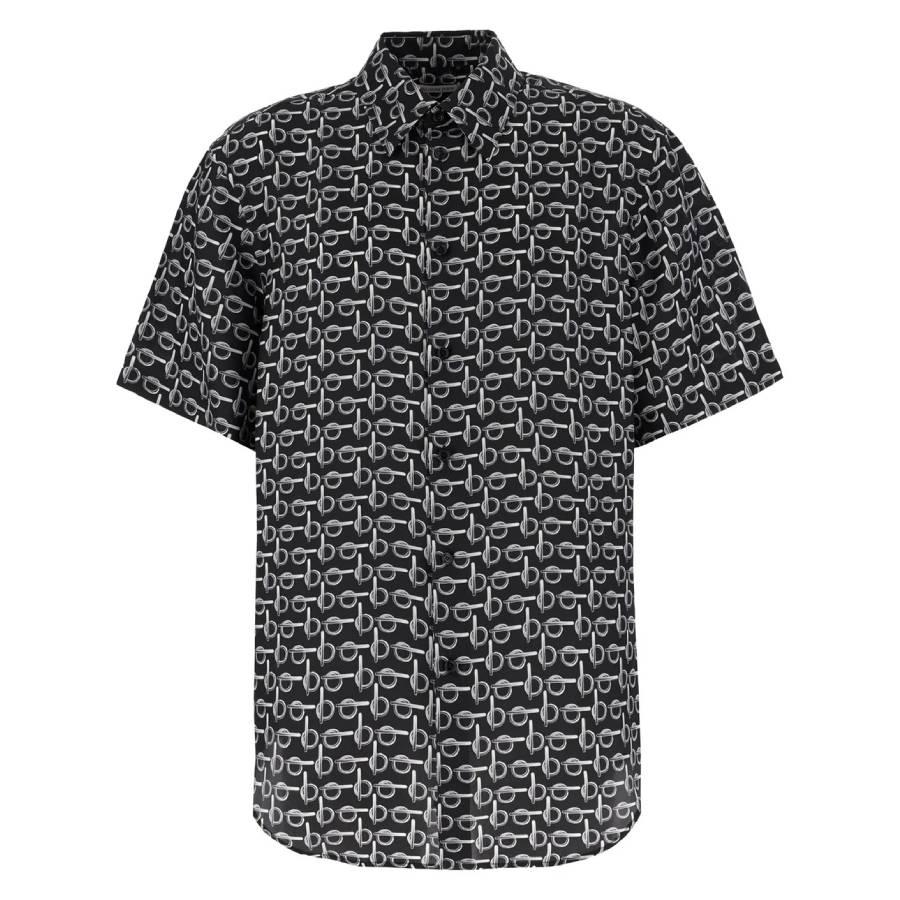 Burberry Monogram B Print Silk Shirt by BURBERRY
