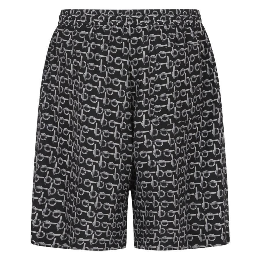 Burberry Monogram B Print Silk Shorts by BURBERRY