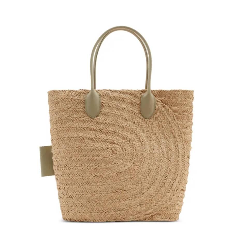 Burberry Natural Woven-Raffia Tote Bag by BURBERRY