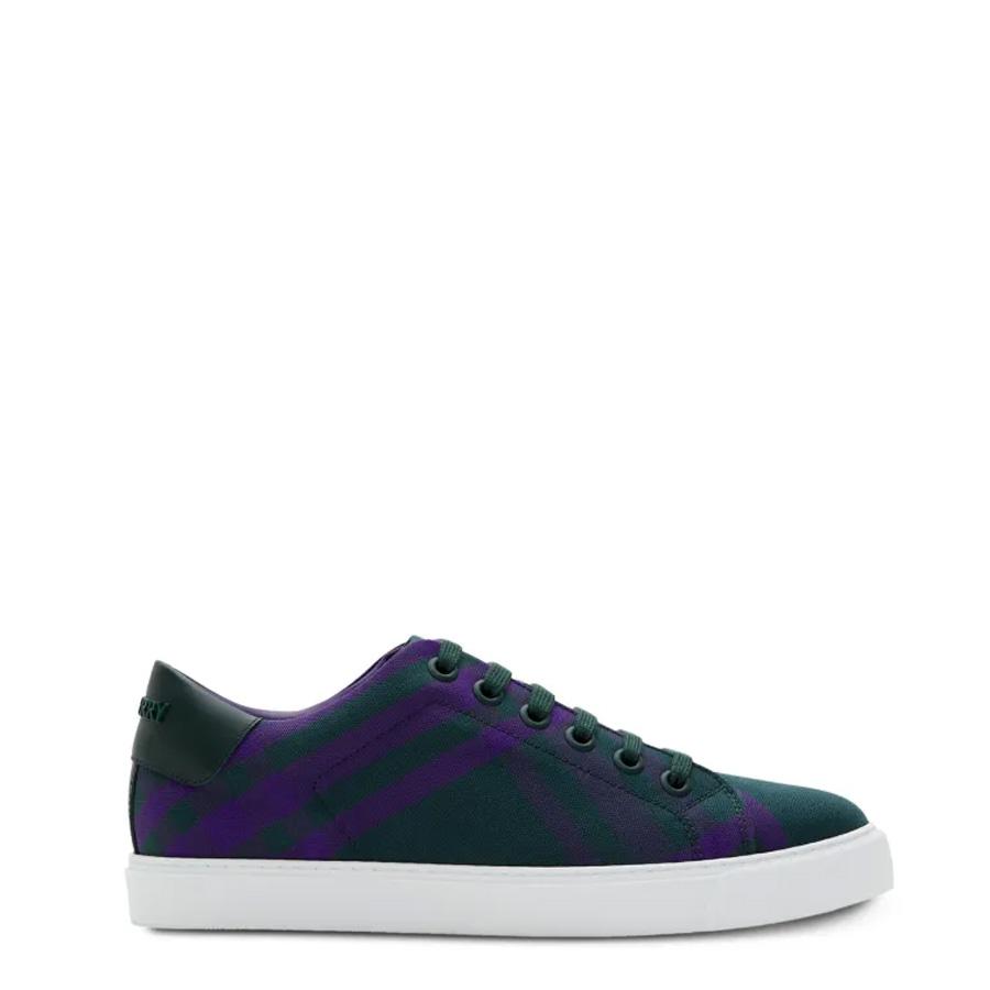 Burberry New Albridge Checked Lace-Up Sneakers by BURBERRY