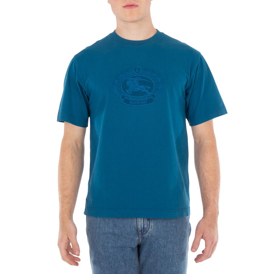 Burberry Oak Leaf Crest Embroidered Cotton Crewneck T-Shirt by BURBERRY
