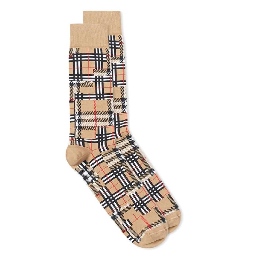 Burberry Patchwork Nova Check Socks by BURBERRY