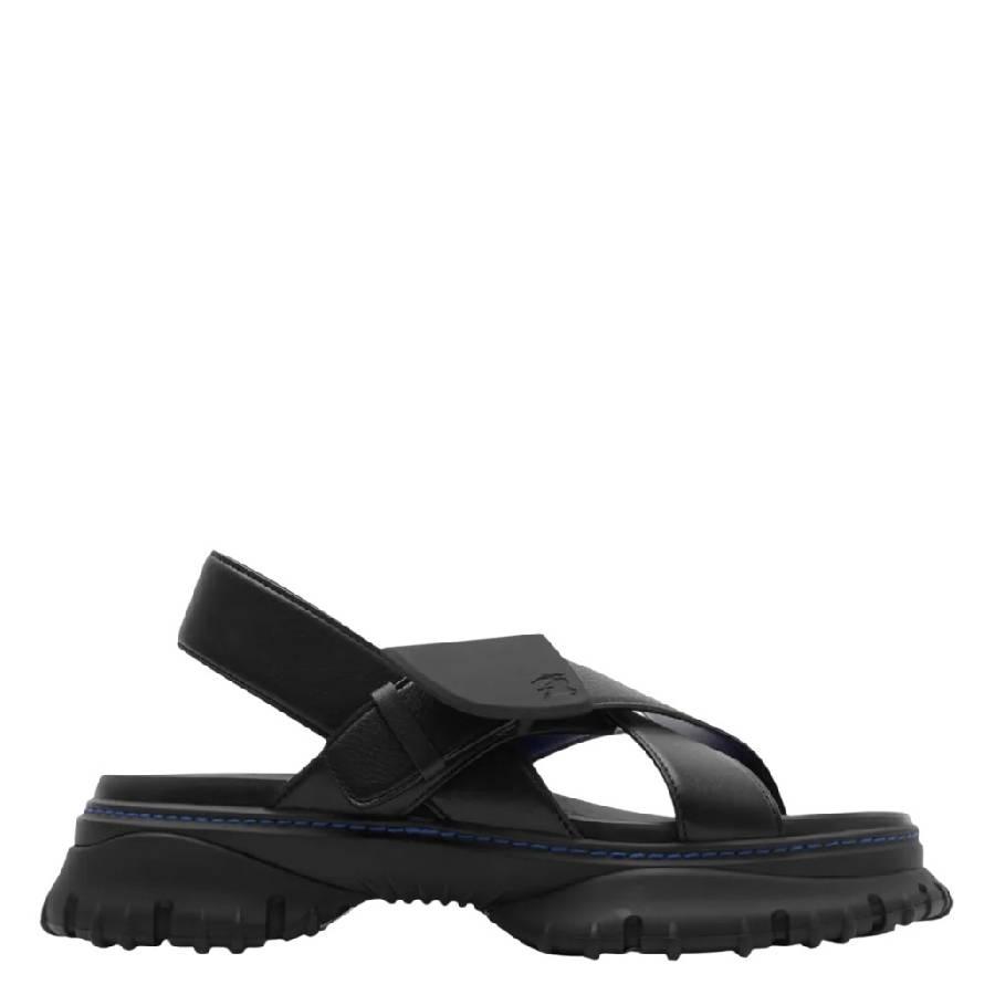 Burberry Pebbled Leather Sandals by BURBERRY