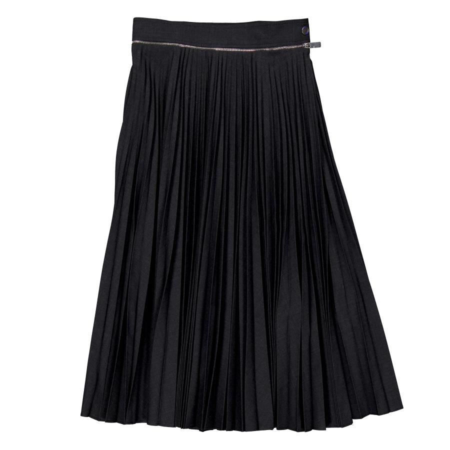 Burberry Pleated Wool-Blend Twill Midi Skirt by BURBERRY