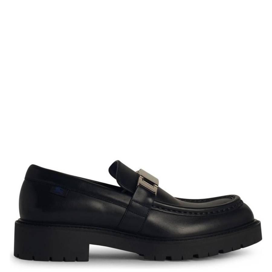 Burberry Raft Chunky Leather Loafers by BURBERRY