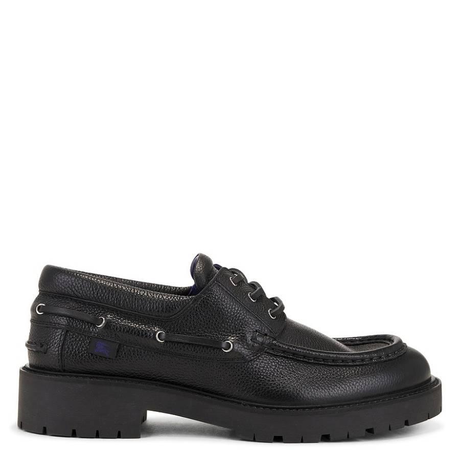 Burberry Raft Leather Boat Shoes by BURBERRY