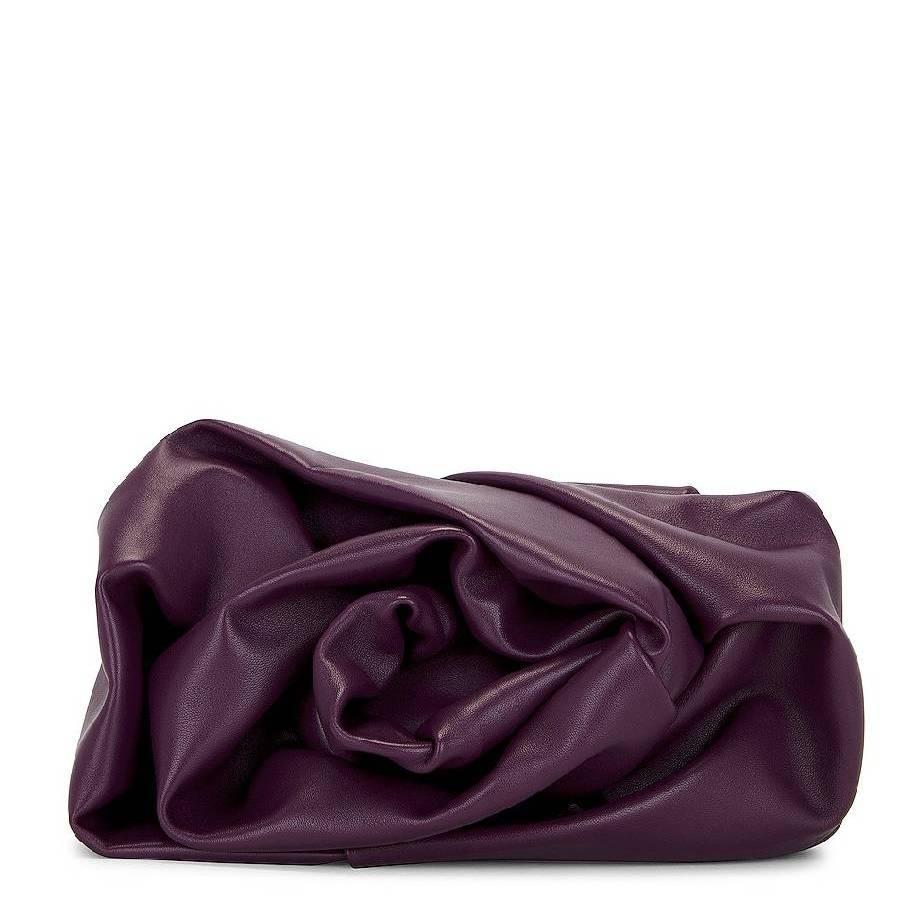 Burberry Rose Leather Clutch In Prune by BURBERRY