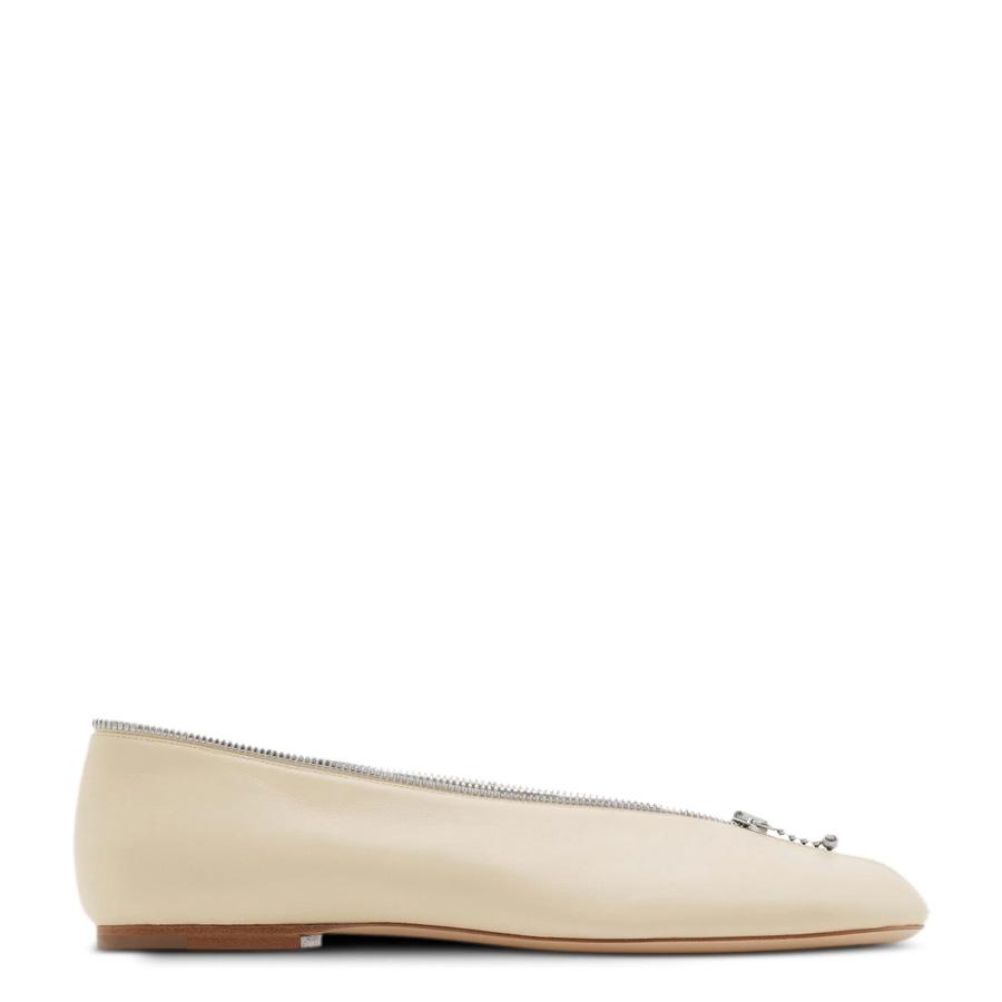 Burberry Sadler Zip Leather Ballerina Shoes by BURBERRY