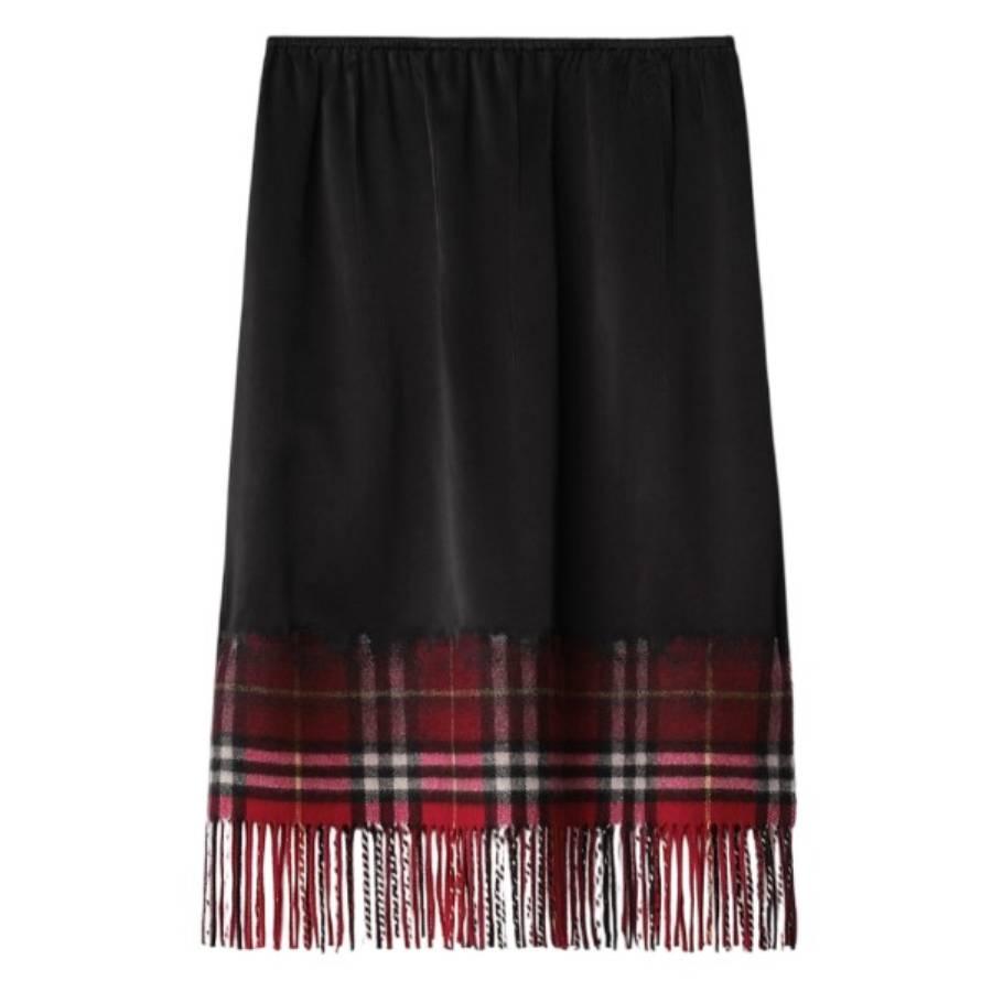 Burberry Satin Check Scarf Skirt by BURBERRY