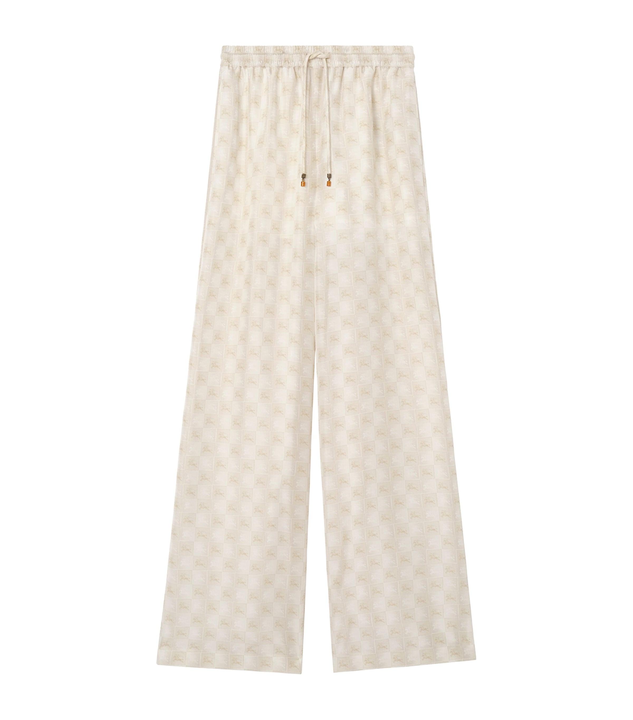 Burberry Silk Equestrian Knight Design Trousers by BURBERRY